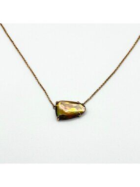 Kendra Scott Iridescent Abalone Rose Gold Necklace Adjustable Length